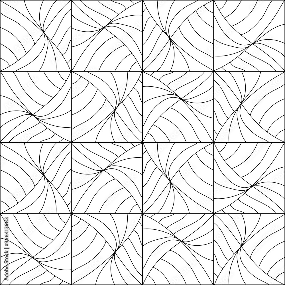 Seamless Abstract Cubes Pattern. Hand drawn geometric tile . Vector Black and white elements - obrazy, fototapety, plakaty 