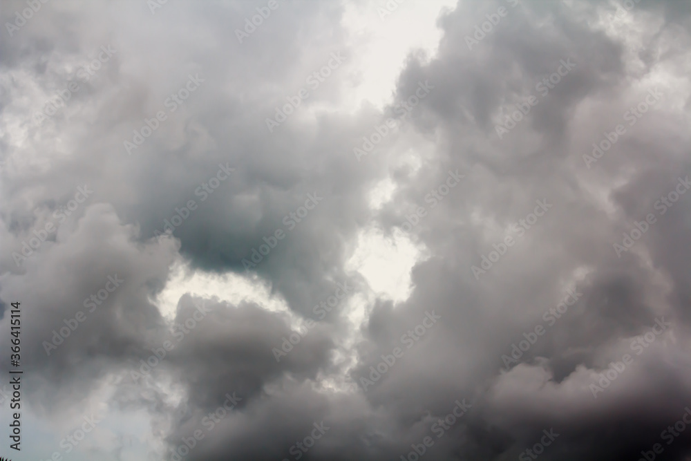 Overcast clouds in the sky are rain storms that are approaching heavily during the rainy season, which can cause flooding. Used as background images.