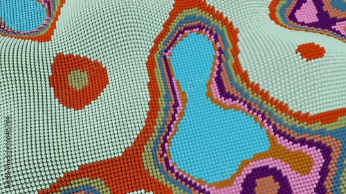 Looping 3D Dots Animation with Retro Style