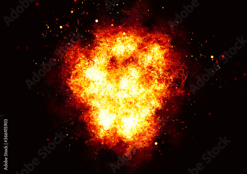 爆発する抽象的な炎