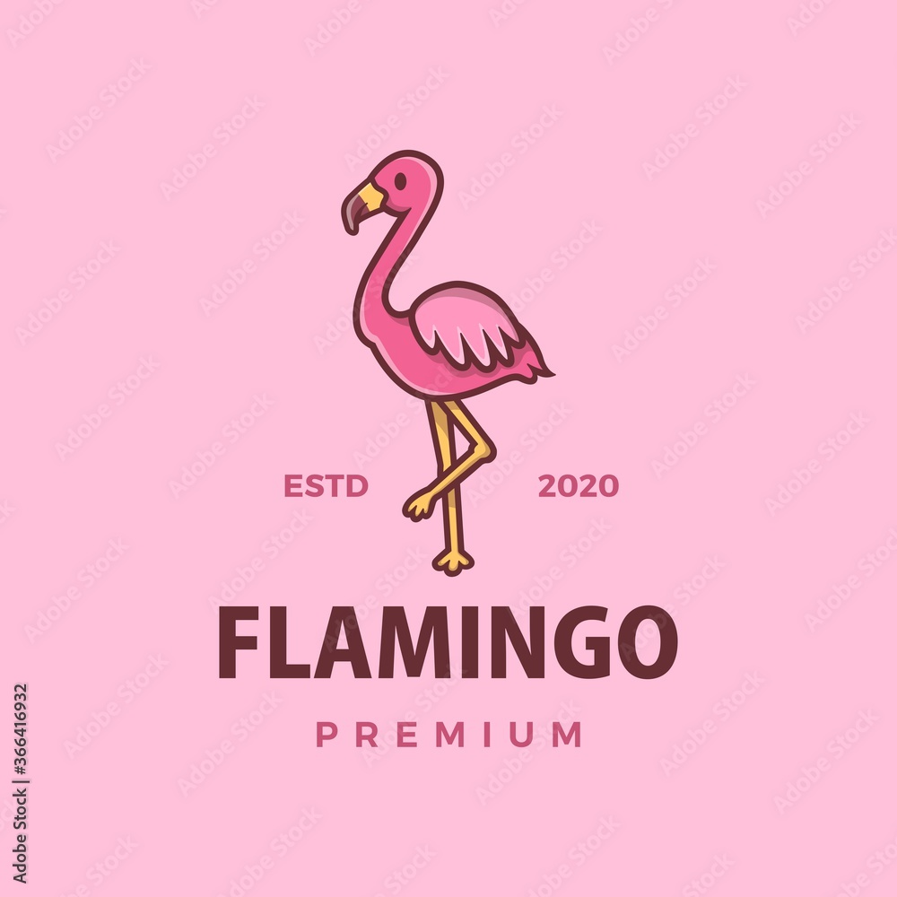 cute flamingo cartoon logo vector icon illustration cute flamingo cartoon logo vector icon illustration
