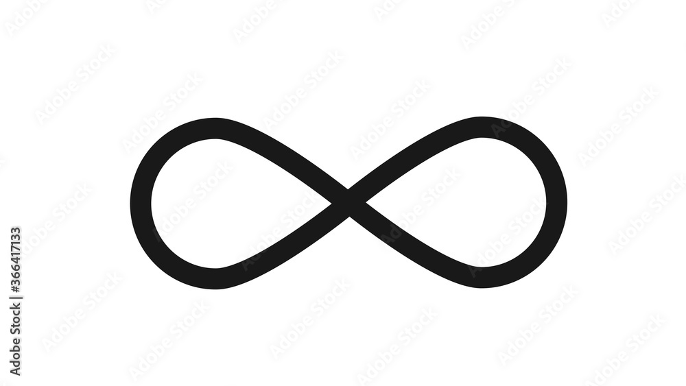 Infinity symbol. logos set. Black contours of different shapes Infinity symbol. logos set. Black contours of different shapes
