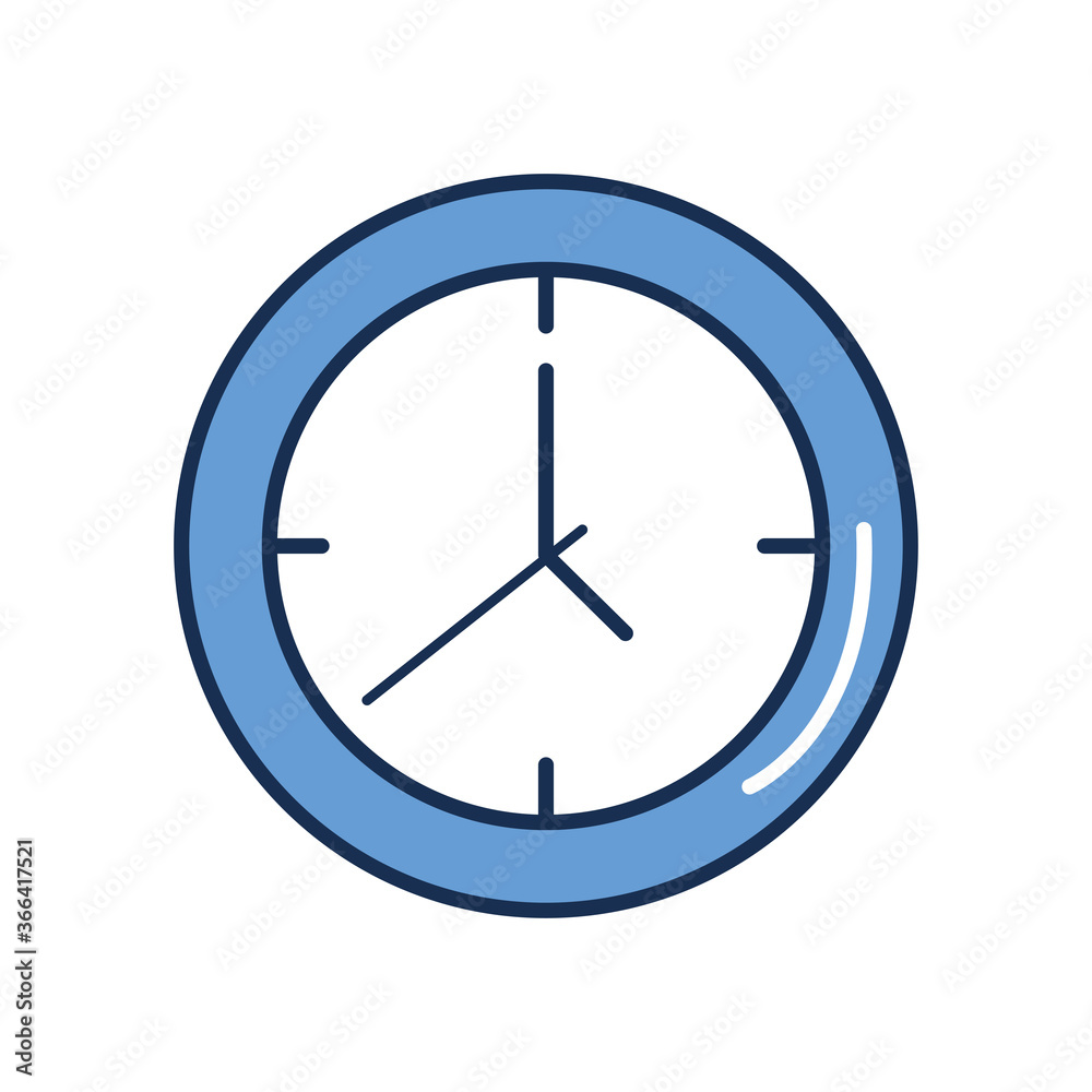 analog clock icon image, line fill style analog clock icon image, line fill style