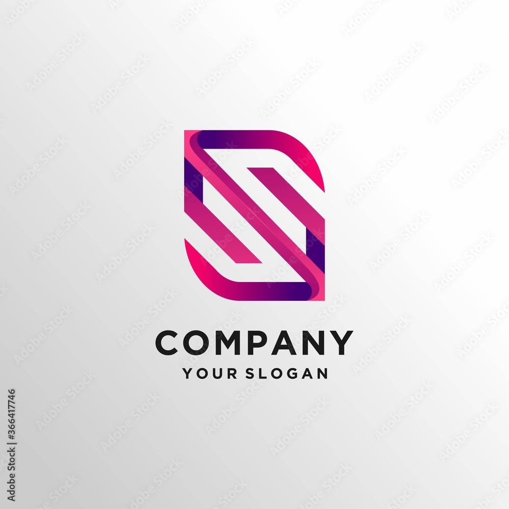 Fototapeta premium Unique letter S logo template with gradient modern concept