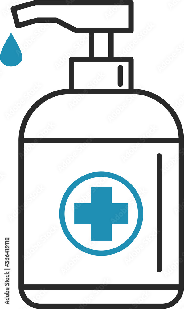 Hand sanitizer bottle isolated on white background. Personal protective equipment, disinfectant sprays to prevent viruses, coronavirus. Vector flat infographics illustration Hand sanitizer bottle isolated on white background. Personal protective equipment, disinfectant sprays to prevent viruses, coronavirus. Vector flat infographics illustration