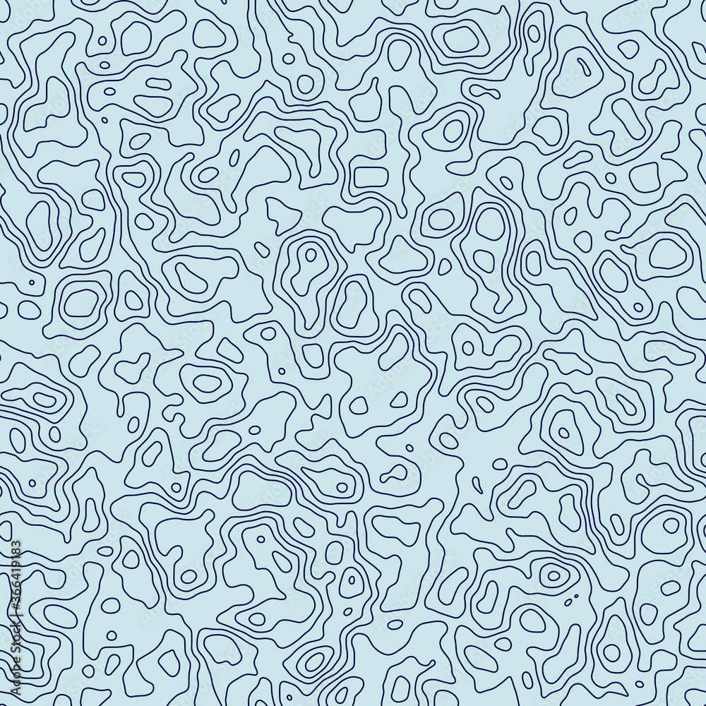 Vector seamless line pattern with topographic map texture. Modern ...