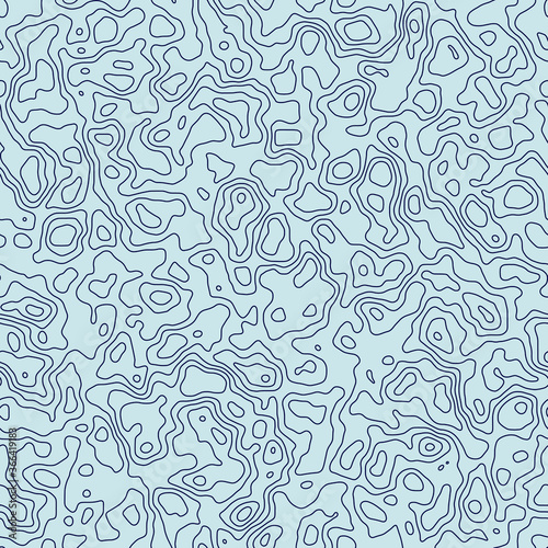 Vector seamless line pattern with topographic map texture. Modern background for textile, digital paper, web design, decoration