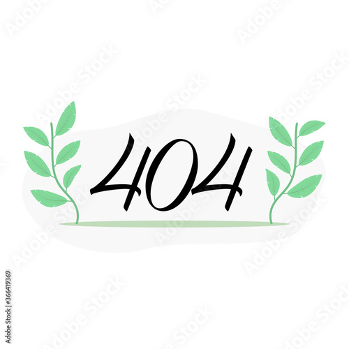 Leaves with a 404 sign for the page or file not found, connection error. 404 page vector design