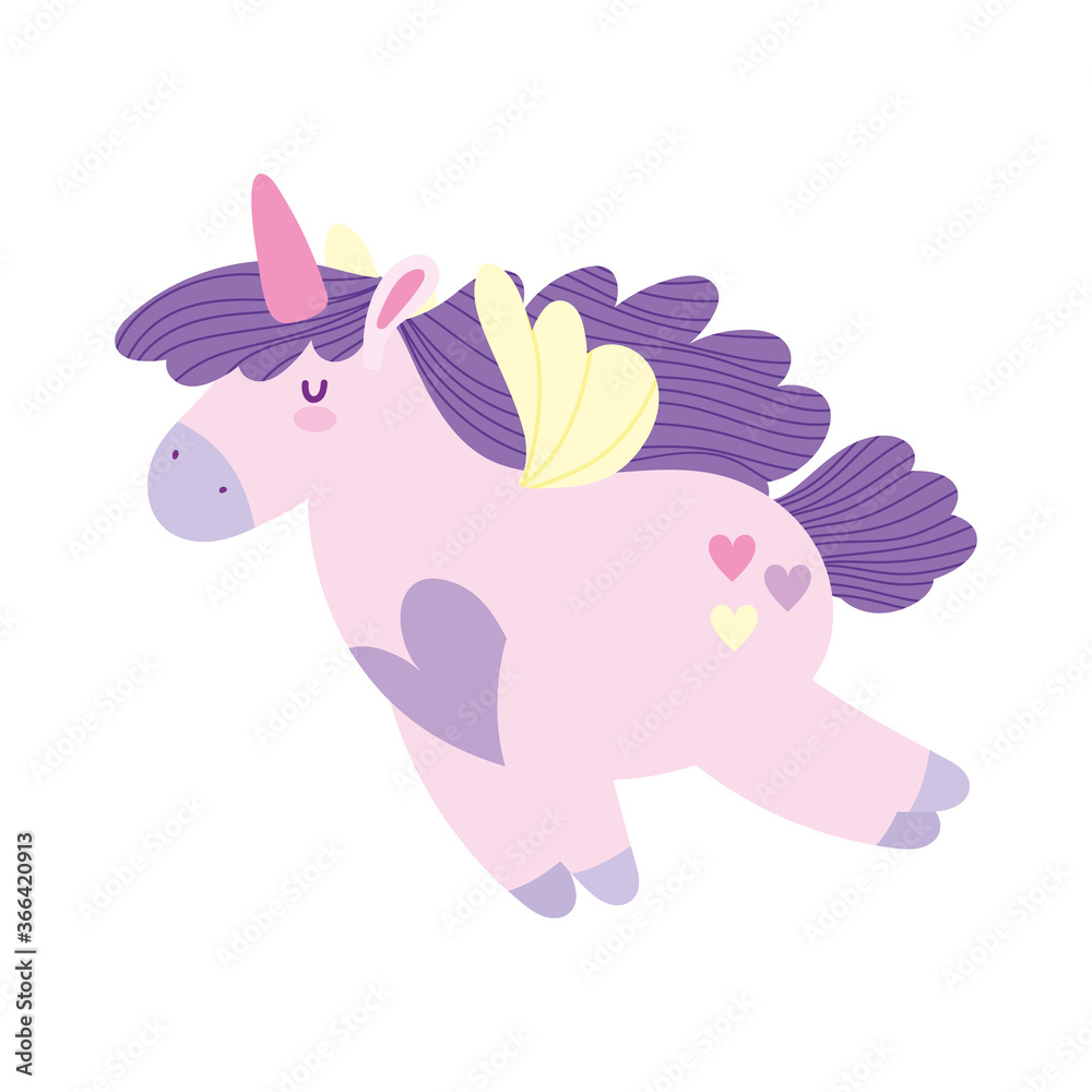 unicorn mystic magic fantasy animal cartoon isolated icon design