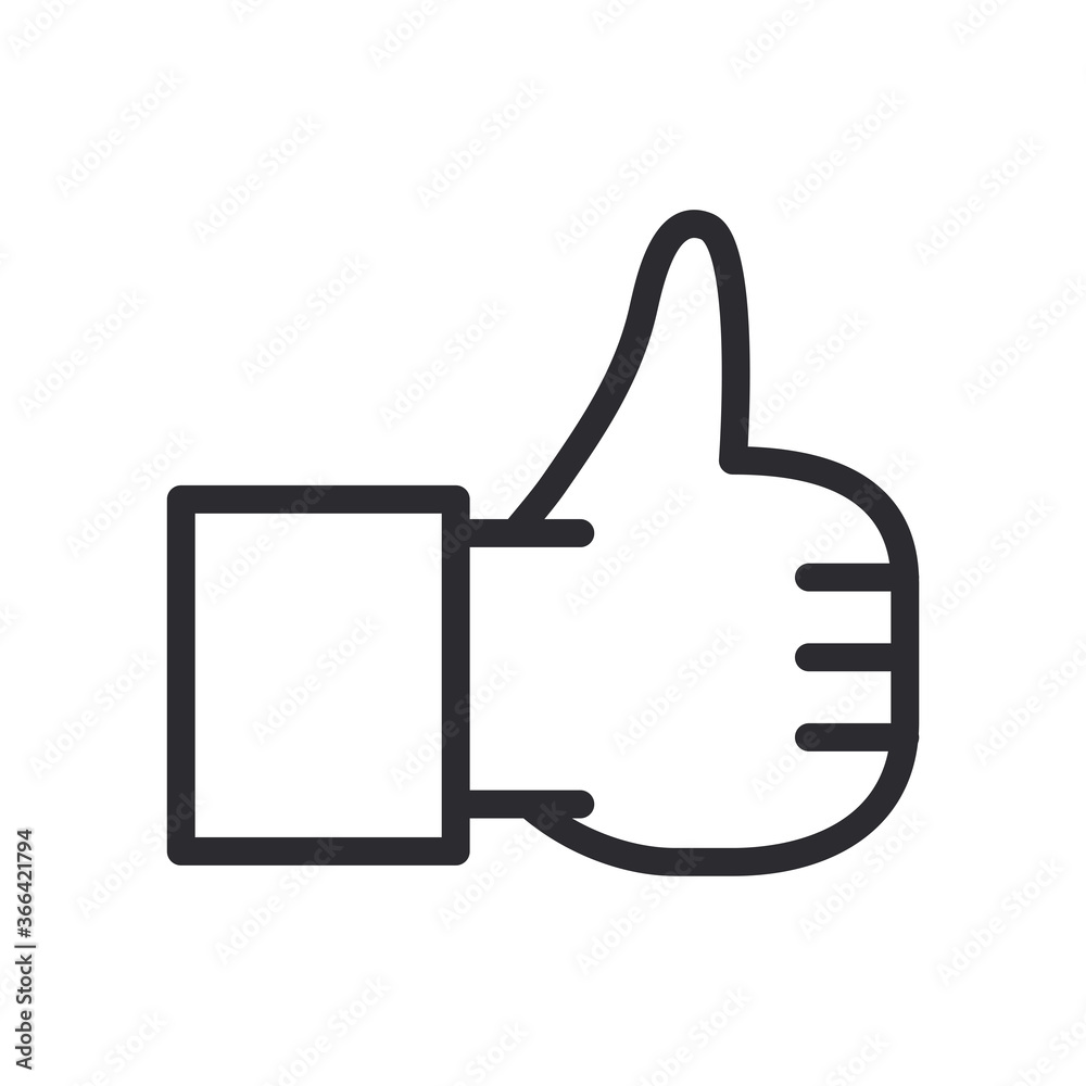 like gesture with hand line style icon vector design like gesture with hand line style icon vector design