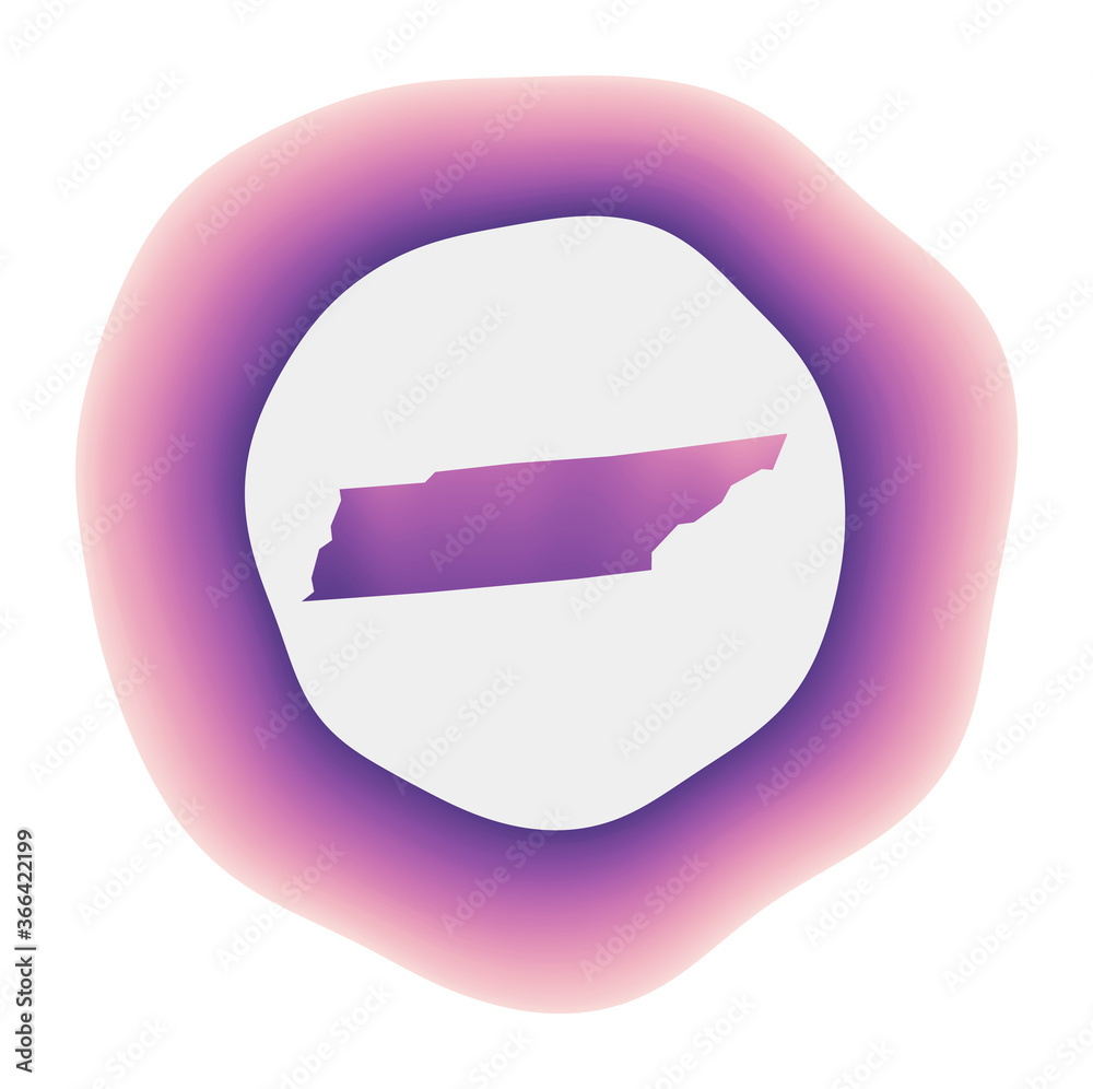 Tennessee icon. Colorful gradient logo of the US state. Purple red Tennessee rounded sign with map for your design. Vector illustration. Tennessee icon. Colorful gradient logo of the US state. Purple red Tennessee rounded sign with map for your design. Vector illustration.