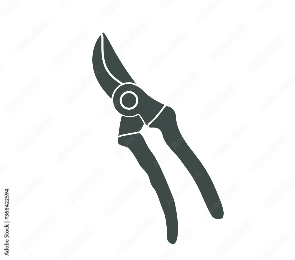 Pruner icon. isolated garden cutters. vector pruner illustration.  Garden tools vector design. 