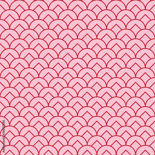 seamless abstract linear fish scale texture. asian traditional ethnic illustration.