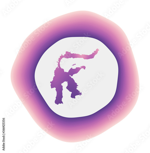 Sulawesi icon. Colorful gradient logo of the island. Purple red Sulawesi rounded sign with map for your design. Vector illustration.