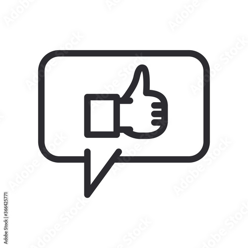 like gesture with hand in bubble line style icon vector design