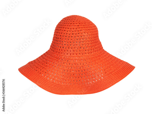 Female summer orange braided hat
