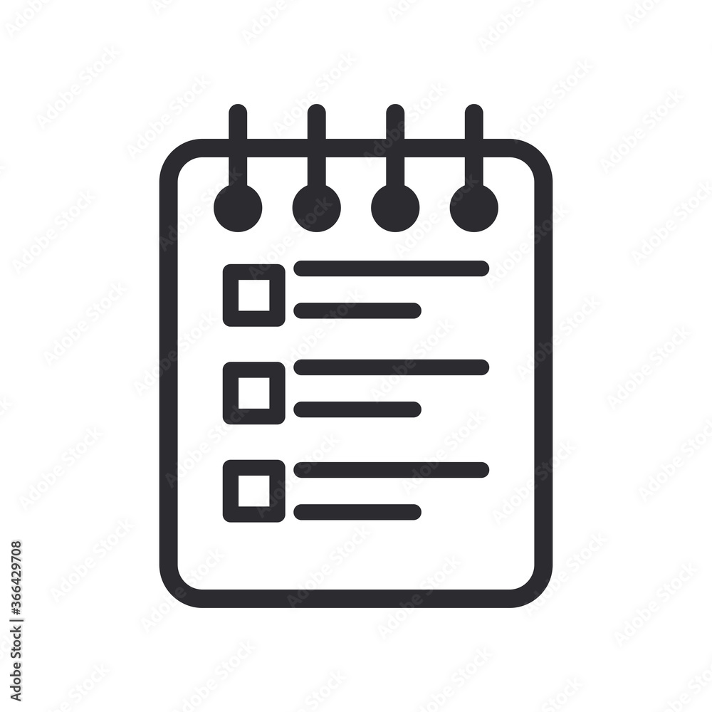 notebook with options line style icon vector design notebook with options line style icon vector design