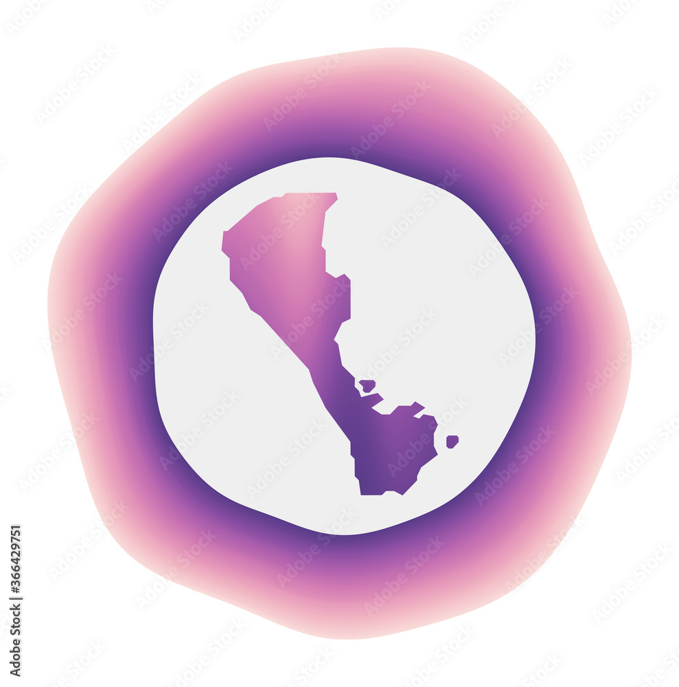 Boracay icon. Colorful gradient logo of the island. Purple red Boracay rounded sign with map for your design. Vector illustration.