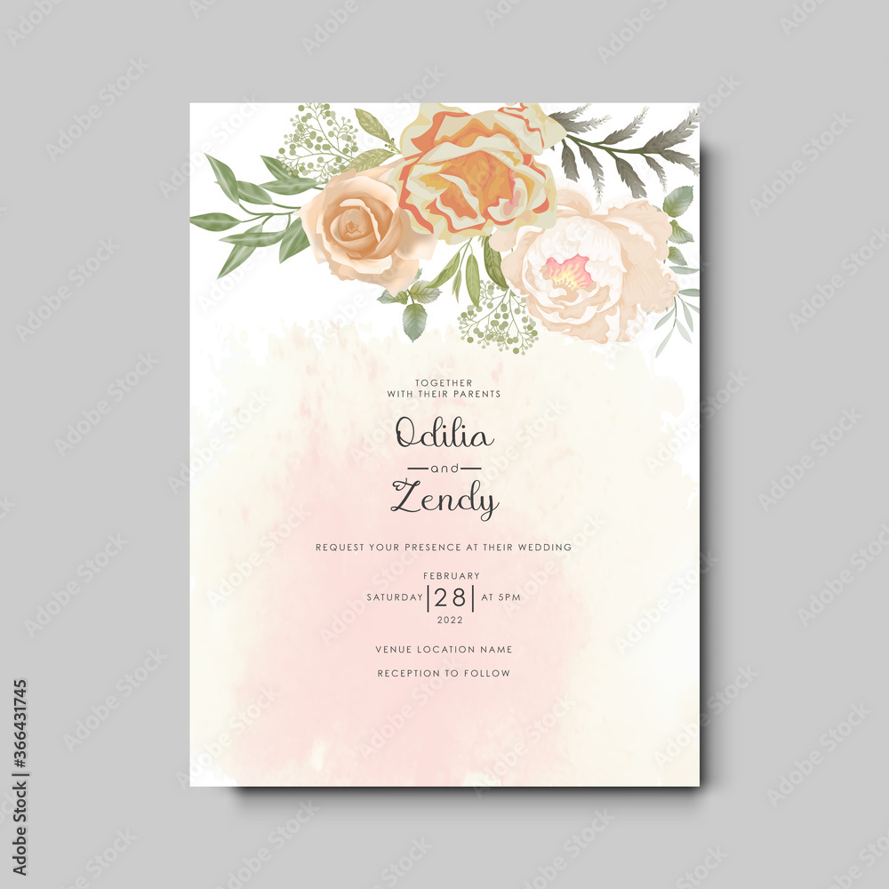beautiful and elegant wedding invitation card floral concept beautiful and elegant wedding invitation card floral concept