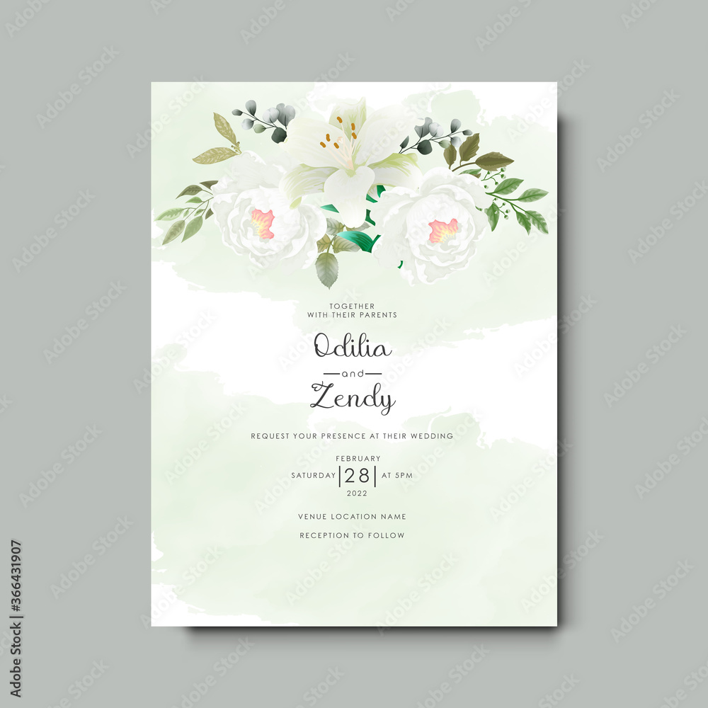 beautiful and elegant wedding invitation card floral concept beautiful and elegant wedding invitation card floral concept