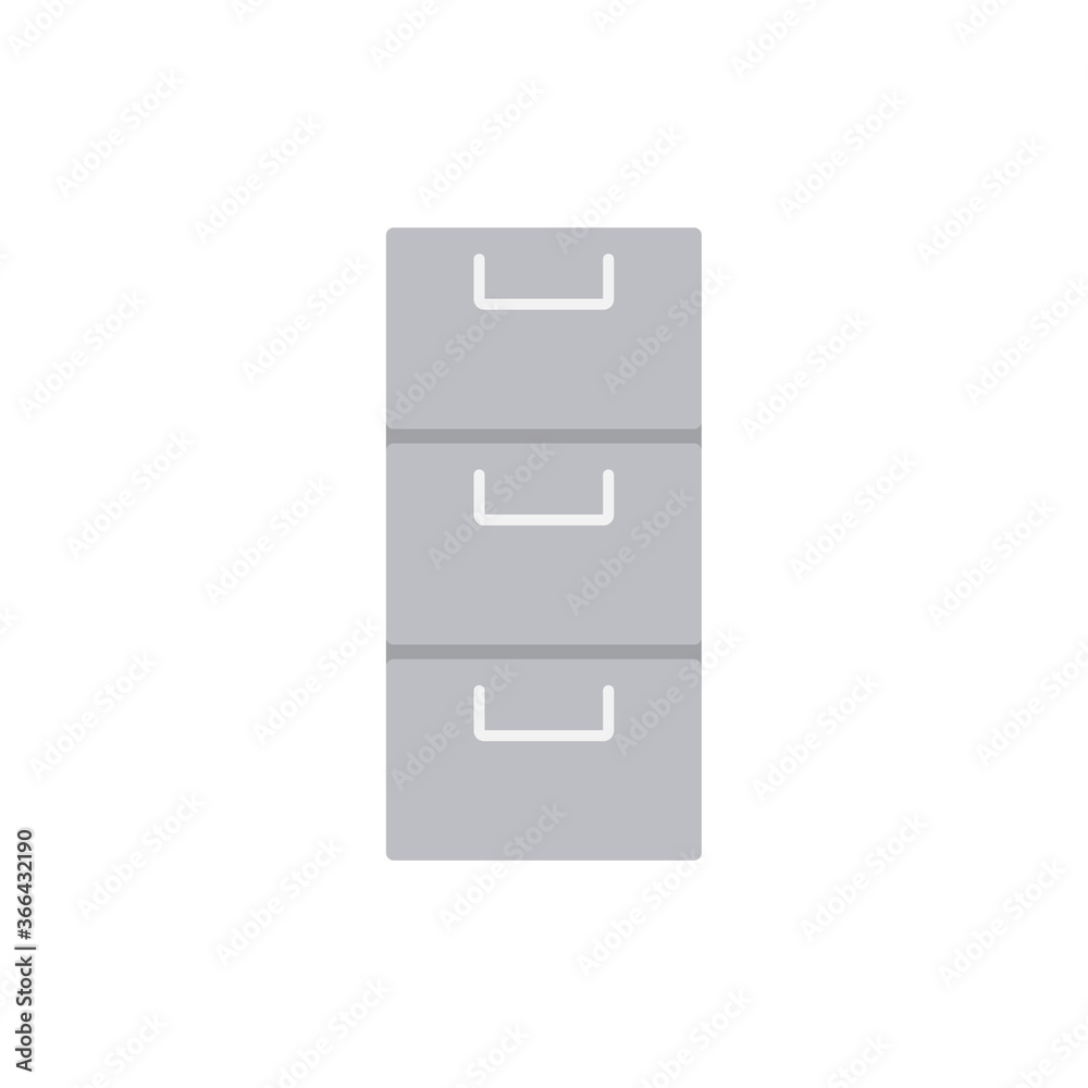 Cabinet. Flat document Cabinet, furniture icon, vector illustration isolated on white background Cabinet. Flat document Cabinet, furniture icon, vector illustration isolated on white background