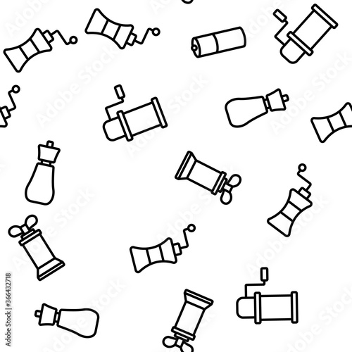 Grinder Pepper Salt Vector Seamless Pattern Thin Line Illustration