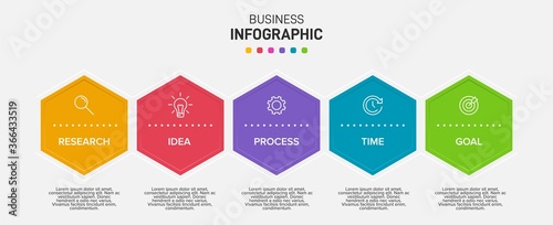 Infographic design with icons and 5 options or steps. Thin line vector. Infographics business concept. Can be used for info graphics, flow charts, presentations, web sites, banners, printed materials.