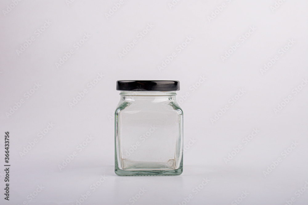 empty glass bottles on white background empty glass bottles on white background