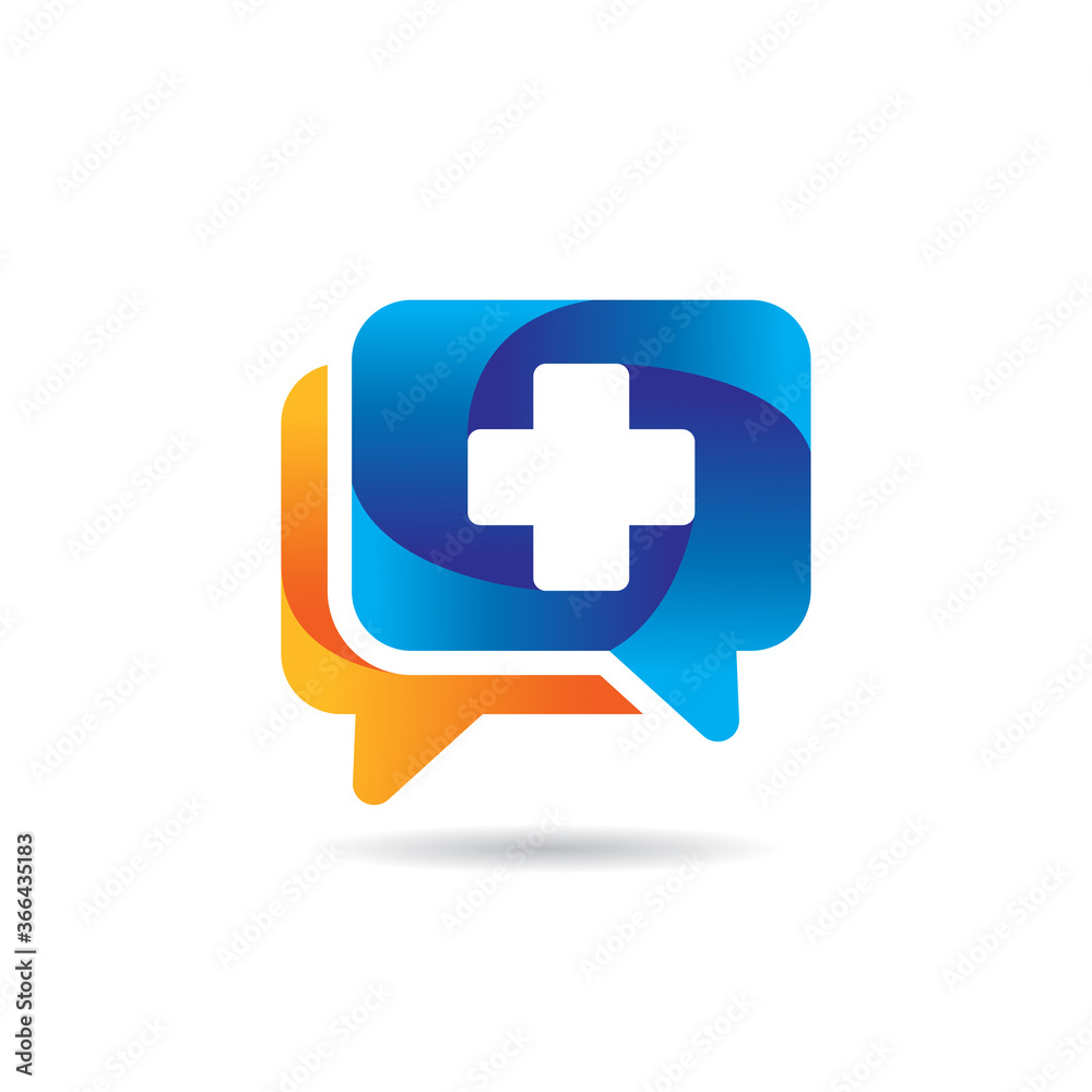 Chat Health Logo Design, Icon, Symbol, Vector Chat Health Logo Design, Icon, Symbol, Vector