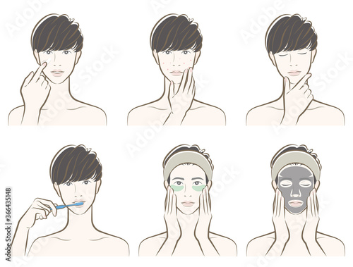 男性の表情のイラスト
