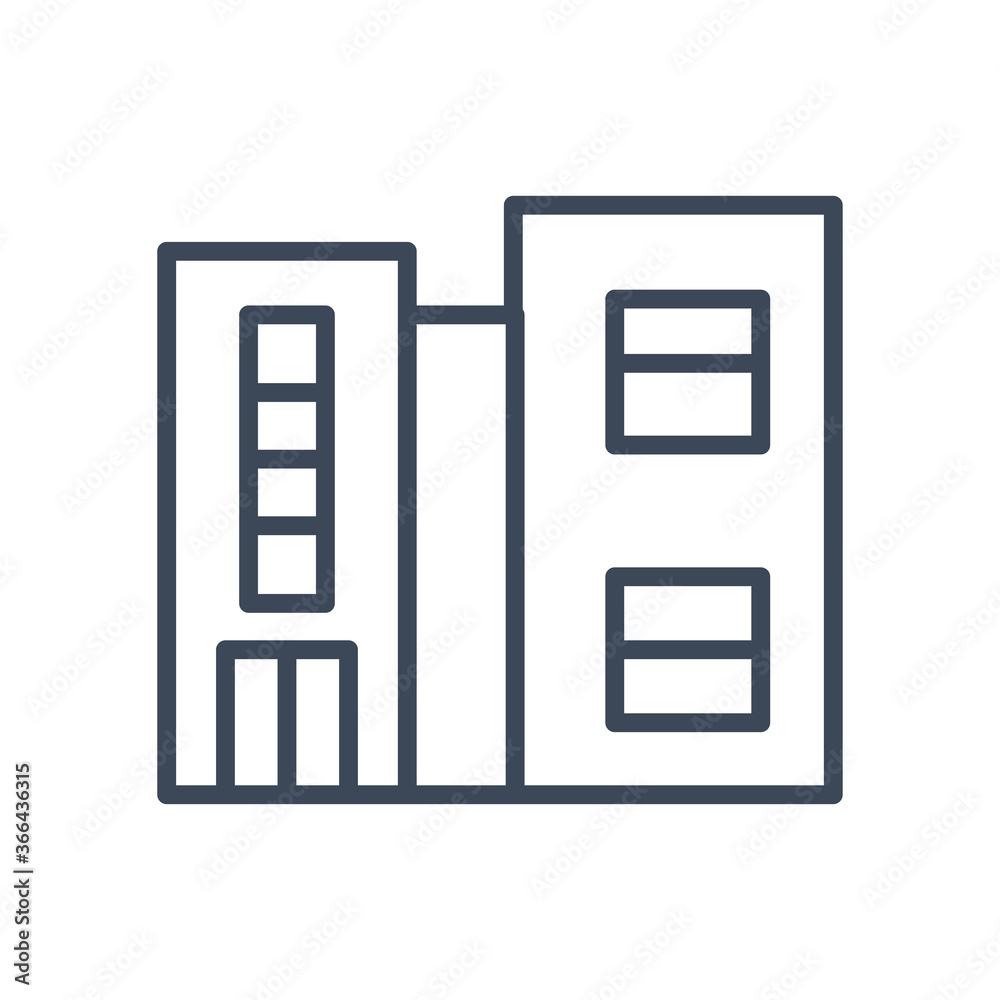 city building with windows line style icon vector design city building with windows line style icon vector design