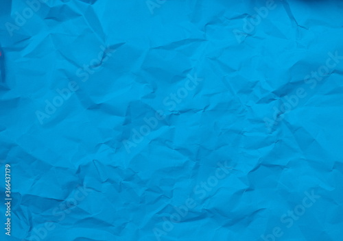 Crumpled blue color background texture