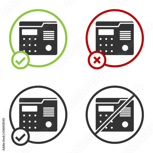 Black House intercom system icon isolated on white background. Circle button. Vector Illustration.