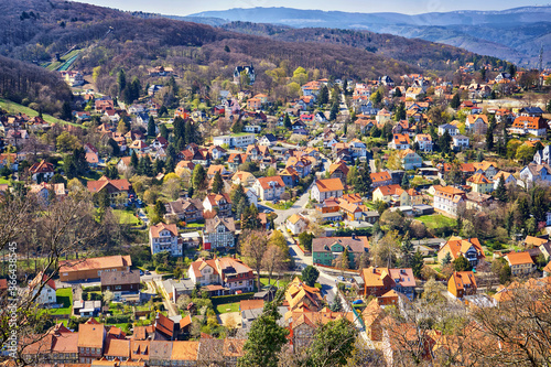 Old and new residential buildings in the old town of Wernigerode. Germany