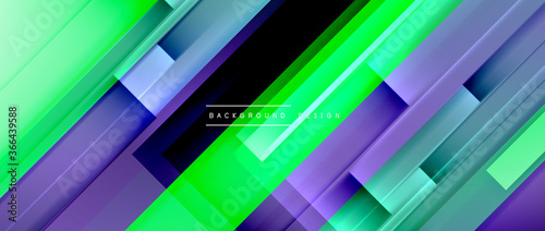 Dynamic lines on fluid color gradient. Trendy geometric abstract background for your text, logo or graphics