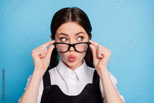 Fotografie Close-up portrait of her she nice attractive pretty lovely brainy schoolgirl ner