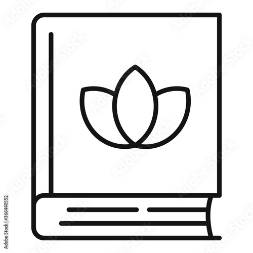 Ayurveda book icon. Outline ayurveda book vector icon for web design isolated on white background