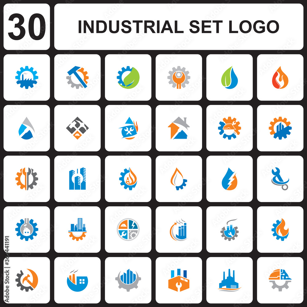 Fototapeta premium ENGINEERING INDUSTRY LOGO , INDUSTRIAL LOGO VECTOR