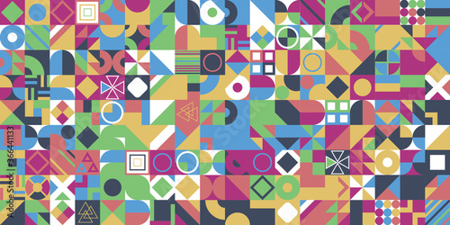 Abstract geometric pattern. Multicolor Figures. Texture for print and Banner. 