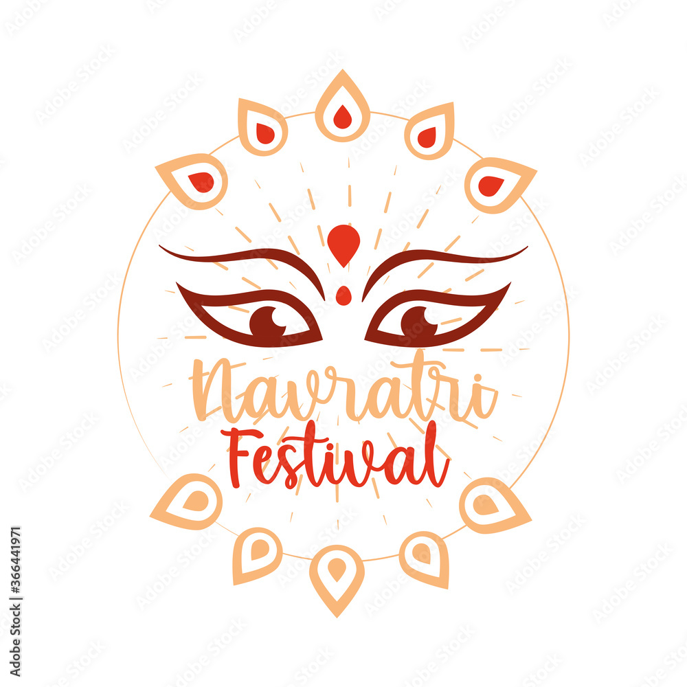 Obraz premium goddess durga happy navratri indian flat style icon