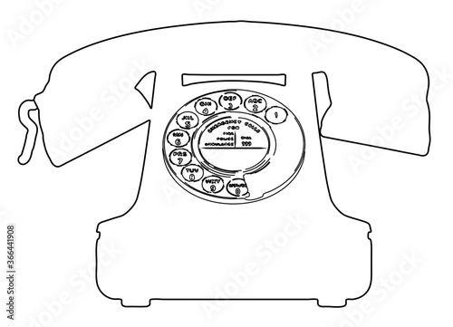 Big Black Outline Telephone