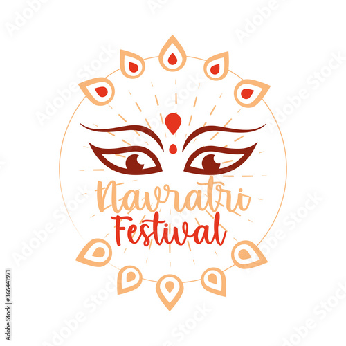 goddess durga happy navratri indian flat style icon