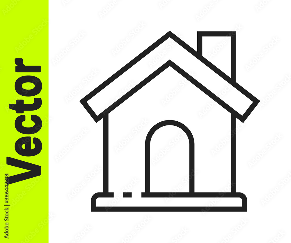 Black line House icon isolated on white background. Home symbol. Vector Illustration. Black line House icon isolated on white background. Home symbol. Vector Illustration.