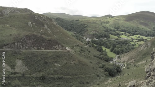 Wallpaper Mural Capelulo Penmaenmawr Welsh mountain coastal valley aerial descending to low left orbit view north wales Torontodigital.ca