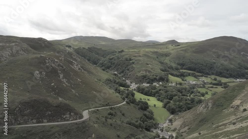 Capelulo Penmaenmawr Welsh mountain coastal valley aerial view north wales lower to left photo