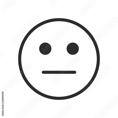 neutral emoji face line style icon vector design