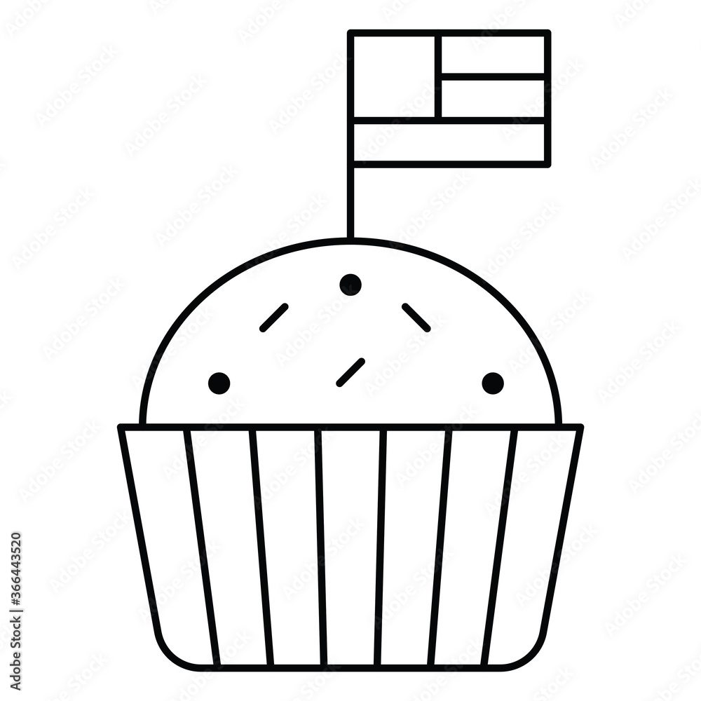 Cupcake, United state independence day related icon Cupcake, United state independence day related icon