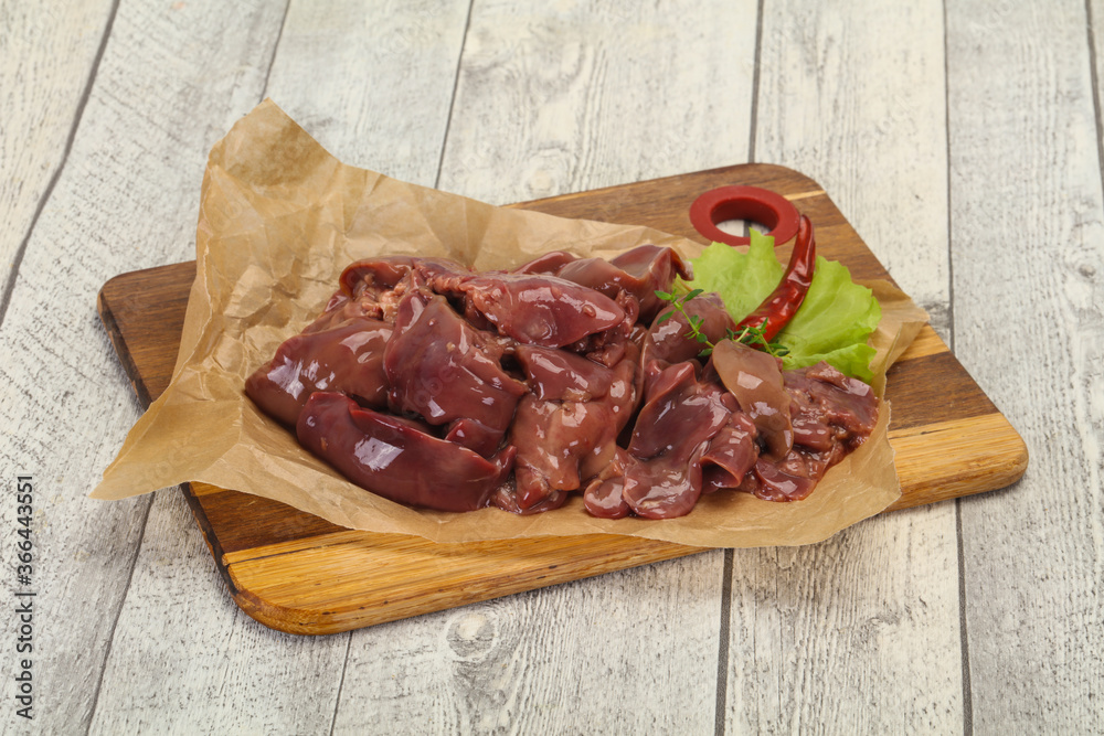 Raw chicken liver ready for cooking Raw chicken liver ready for cooking