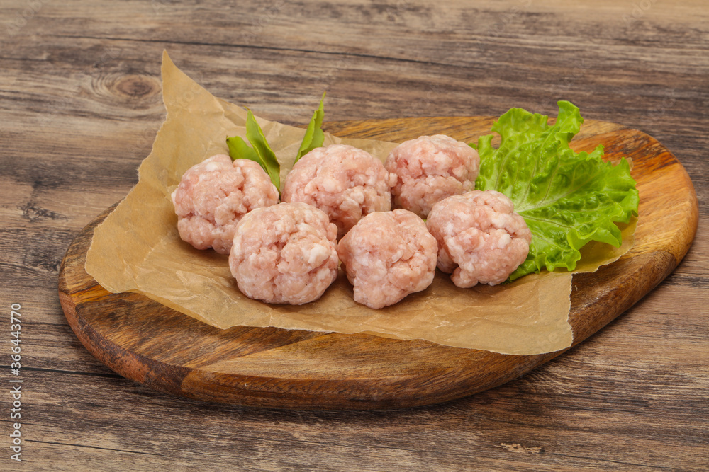 Homemade raw pork minced meatball for cooking Homemade raw pork minced meatball for cooking