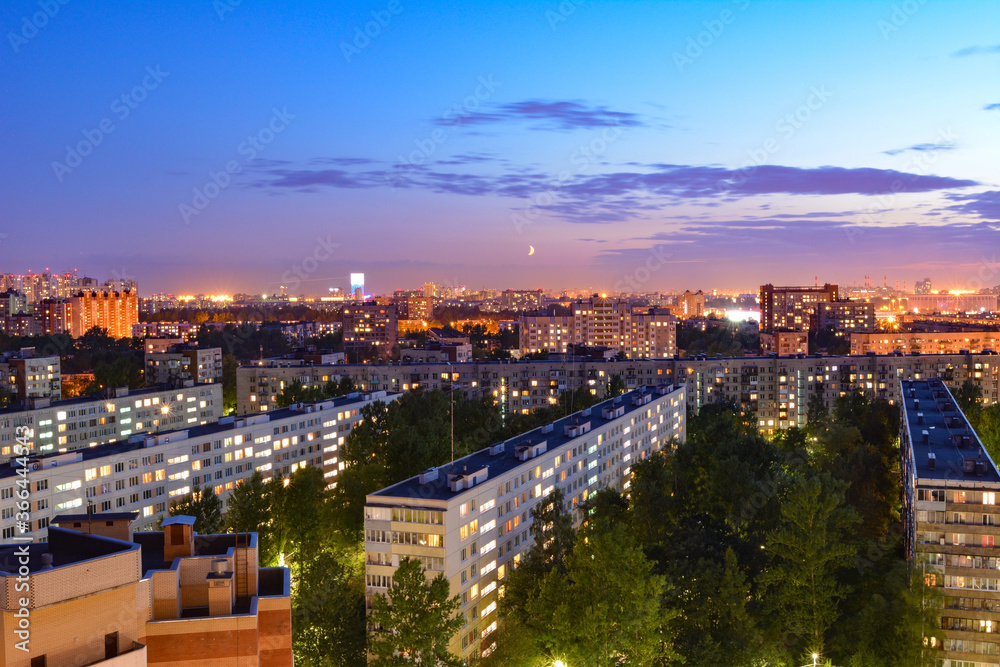 night view of the city of Saint Petersburg